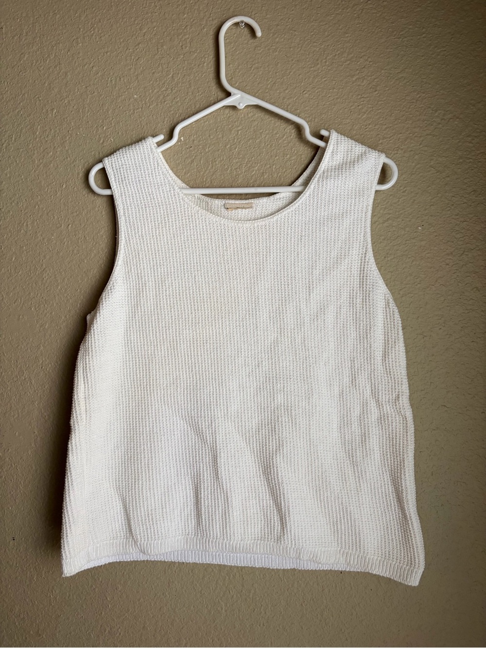 Women's White Knit Tank Top